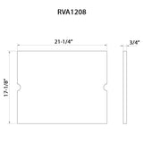 Dimensions for Ruvati 21 x 17 inch Solid Wood Replacement Cutting Board Sink Cover for RVH8308 workstation sink, RVA1208