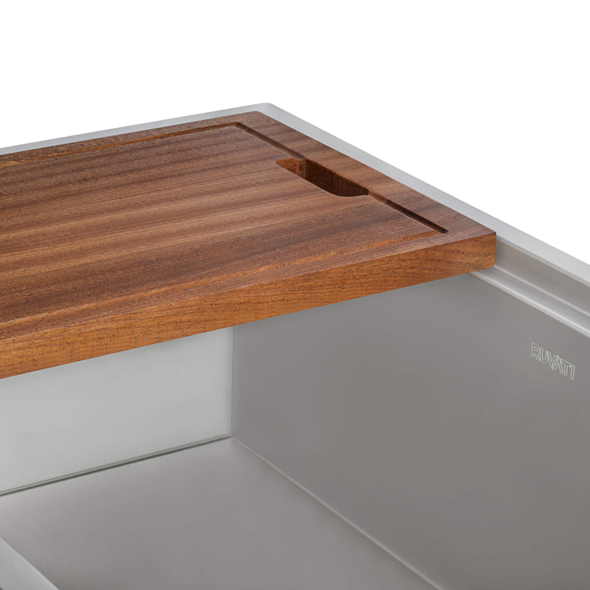 Alternative View of Ruvati 17 x 11 inch Solid Wood Replacement Cutting Board for Ruvati Workstation Sinks, RVA1217