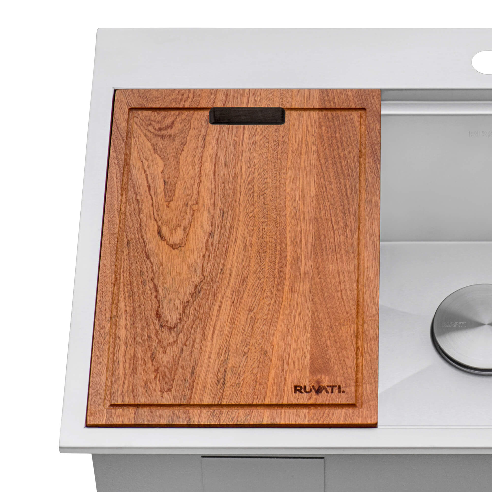 Alternative View of Ruvati 17 x 11 inch Solid Wood Replacement Cutting Board for Ruvati Workstation Sinks, RVA1217