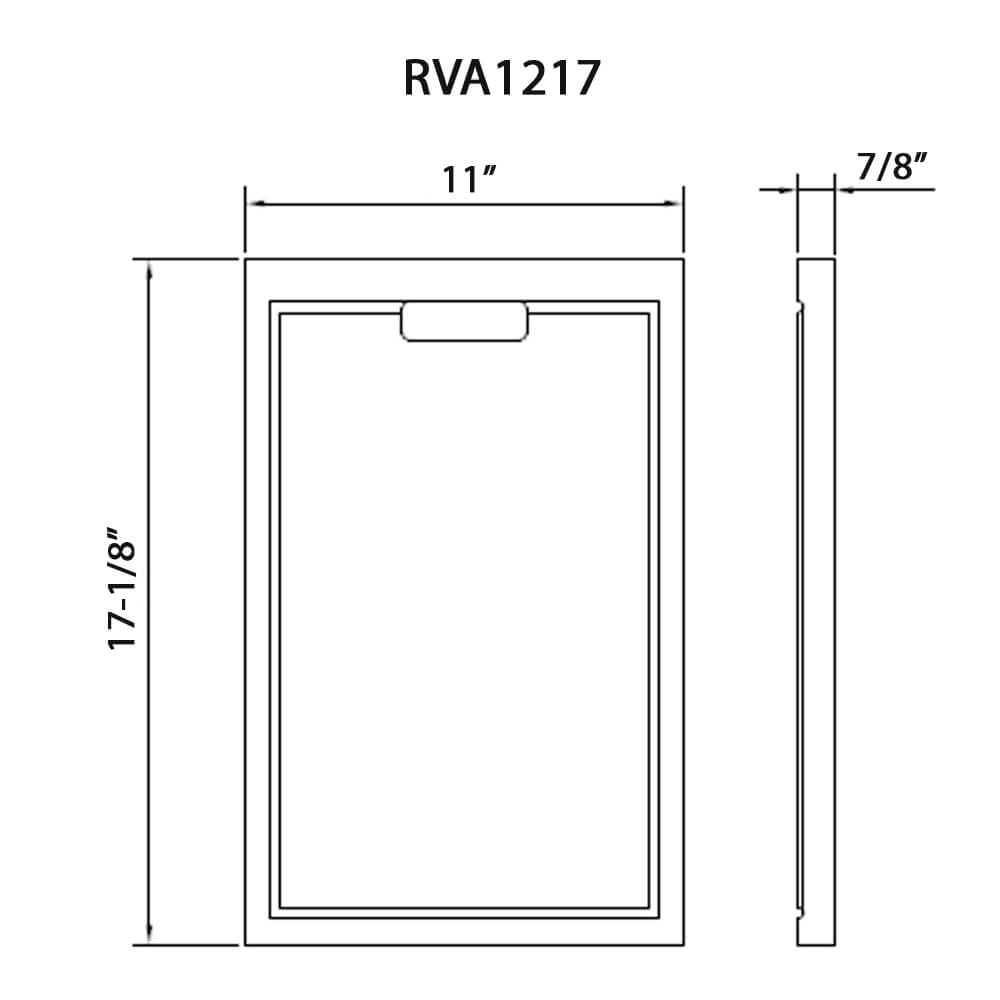Dimensions Image for Ruvati 17 x 11 inch Bamboo Replacement Cutting Board for Ruvati Workstation Sinks, RVA1217BAM