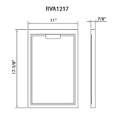 Dimensions for Ruvati 17 x 11 inch Solid Wood Replacement Cutting Board for Ruvati Workstation Sinks, RVA1217