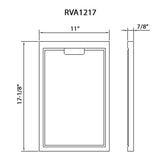 Dimensions Image for Ruvati 17 x 11 inch Solid Wood Replacement Cutting Board for Ruvati Workstation Sinks, RVA1217