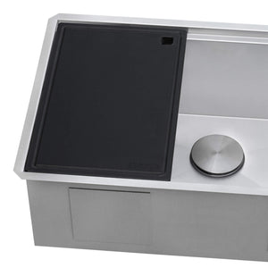 Alternate Image for Ruvati 17 x 11 inch Black Resin Thick Replacement Cutting Board for Ruvati Workstation Sinks, RVA1217BLK