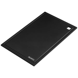 Alternate Image for Ruvati 17 x 11 inch LedgeFit Matte Black Composite Replacement Cutting Board for Ruvati Workstation Sinks, Solid Composite, RVA1217BWC