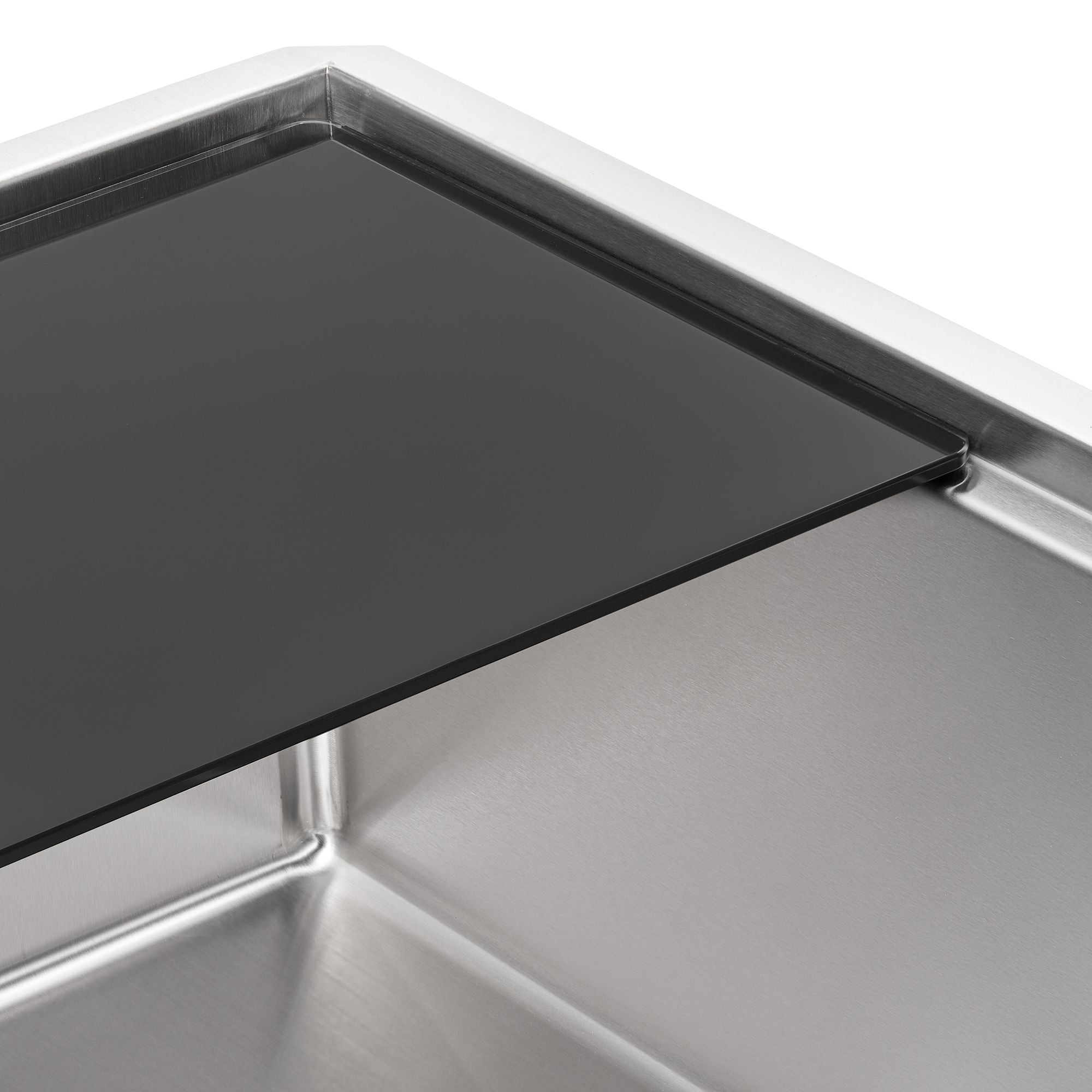 Ruvati LedgeFit Black Glass Cutting Board for Ruvati Workstation Sinks 17 x 11 inch, RVA1217GBB Product Image