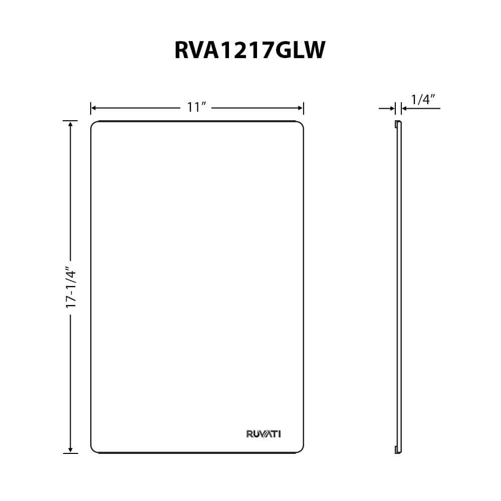 Ruvati LedgeFit White Tempered Glass Cutting Board for Ruvati Workstation Sinks 17 x 11 inch, White glass, RVA1217GLW Product Image