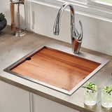 Alternative View of Ruvati 19 x 16 inch Solid Wood Replacement Cutting Board Sink Cover for RVH8221 workstation sink, RVA1221