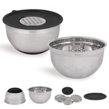 Main Image of Ruvati 5 quart mixing bowl and colander set with grater attachments (6 piece set), RVA1255