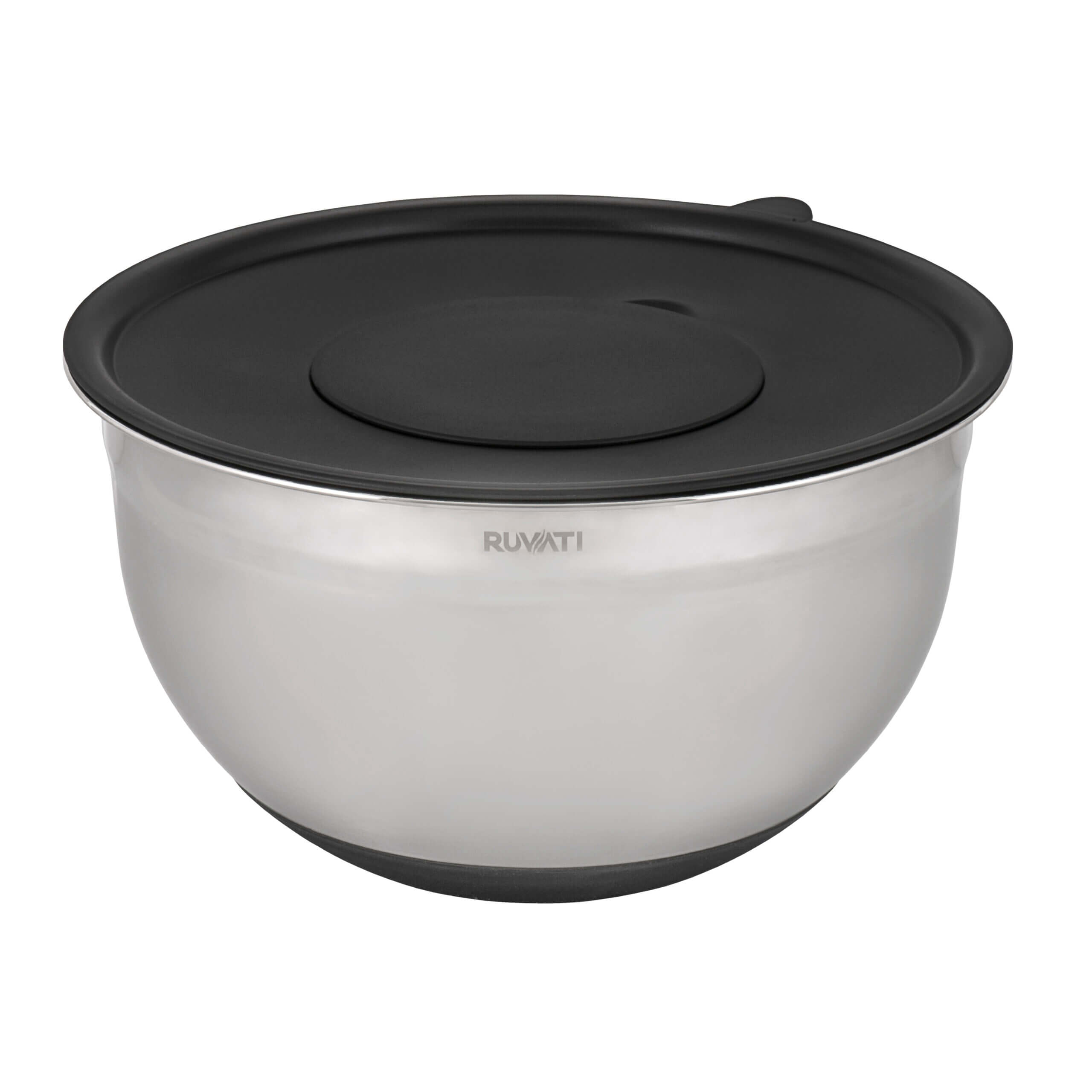 Alternate Image for Ruvati LedgeFit Mixing Bowl and Colander with Black Composite Platform (complete set) for Workstation Sinks, Solid Composite / Stainless Steel, Matte Black, RVA1288BWC