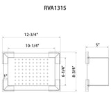Dimensions for Ruvati replacement colander for RVH8215 sink - Stainless Steel with Plastic Corners, RVA1315
