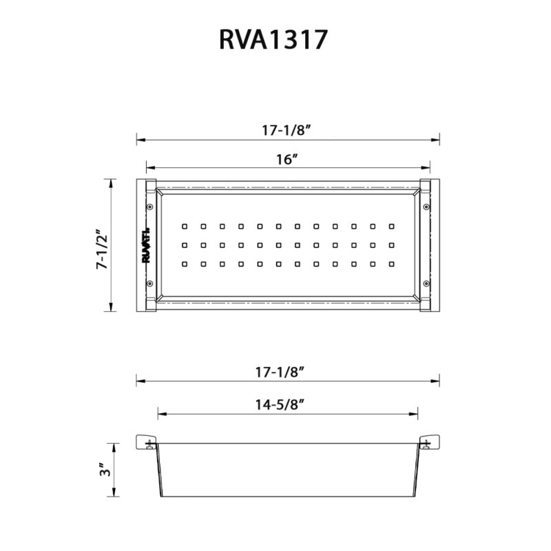 Ruvati LedgeFit Workstation Sink Replacement Colander 17 inch Black Stainless Steel with Wooden Handles, 16, Gunmetal Black, RVA1317BL