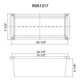 Dimensions for Ruvati Workstation Sink Replacement Colander 17 inch Stainless Steel with Wooden Handles, RVA1317
