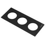 Ruvati LedgeFit 3 Bowl Serving Board Black Composite Condiment Tray for Workstation Sinks (complete set), Solid Composite / Stainless Steel, Matte Black, RVA1377BWC