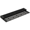 Ruvati LedgeFit Black Silicone Foldable Drying Rack for Workstation Sinks Trivet Window Pane Design, Stainless Steel / Silicone, Matte Black, RVA1397