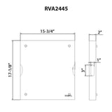 Dimensions Image for Ruvati 17 x 16 x 2 inch thick End-Grain Acacia Butcher Block Solid Wood Large Cutting Board, RVA2445ACA