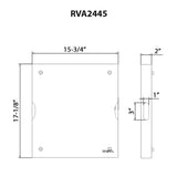 Dimensions for Ruvati 17 x 16 x 2 inch thick End-Grain Acacia Butcher Block Solid Wood Large Cutting Board, RVA2445ACA