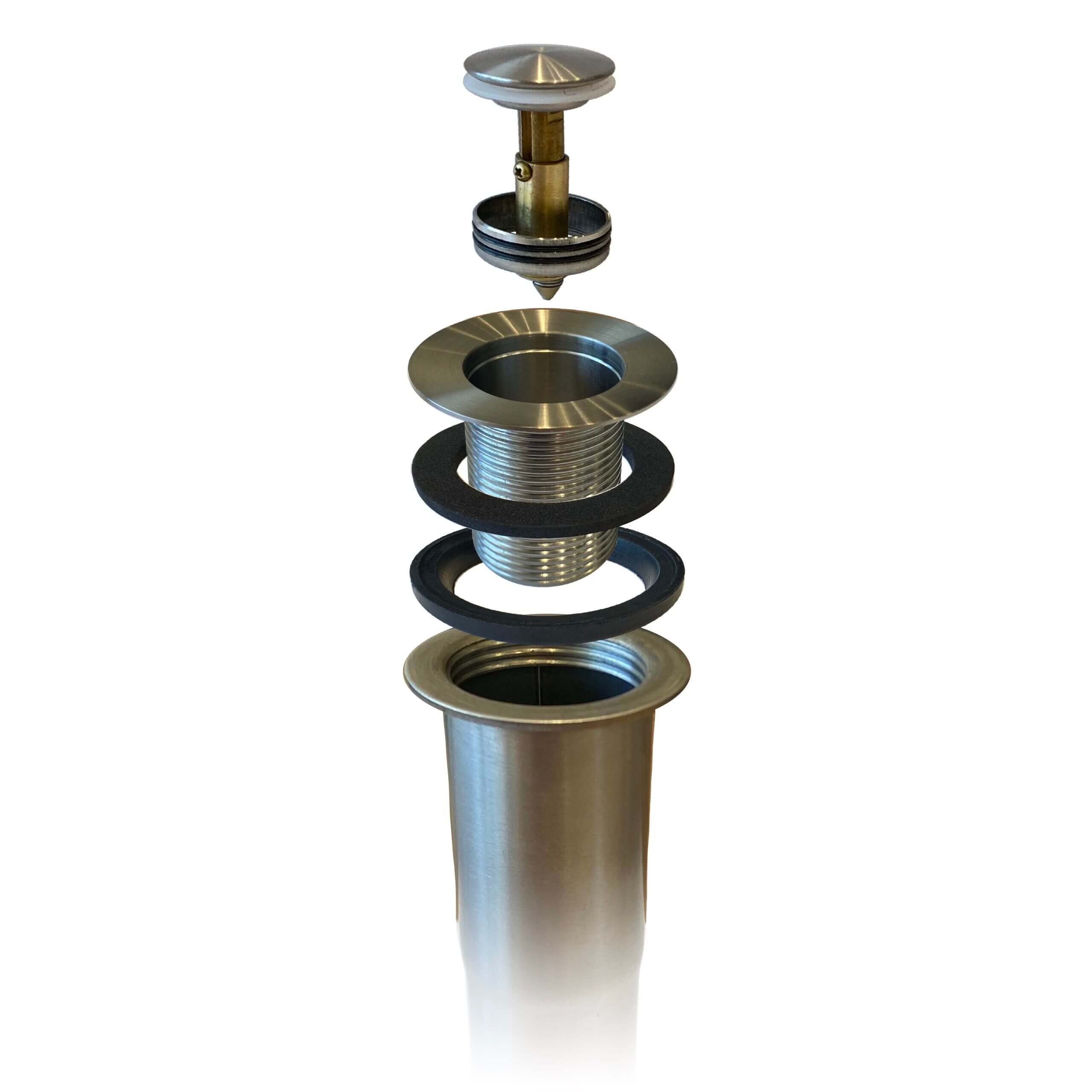 Alternative View of Ruvati Push Pop-up Drain for Bathroom Sinks without Overflow - Stainless Steel Finish, RVA5103ST
