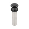 Ruvati Push Pop-up Drain for Bathroom Sinks without Overflow - Gunmetal Black Stainless Steel, RVA5103BL