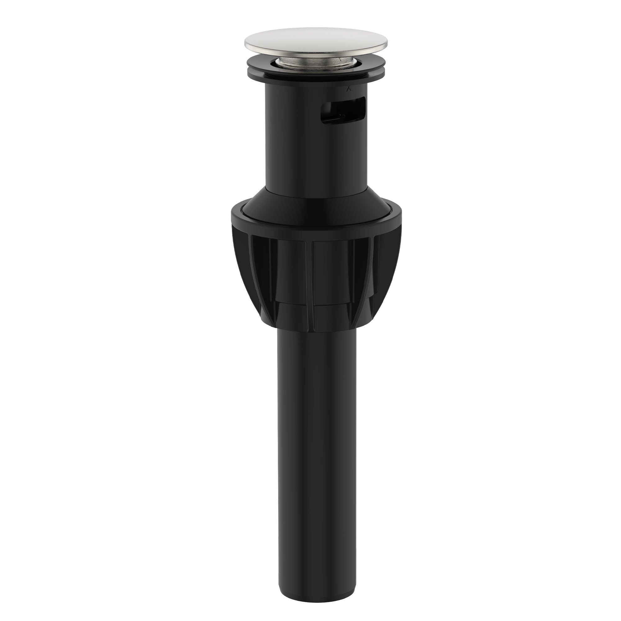 Ruvati Push Pop-Up Bathroom Sink Drain Stopper with Overflow Brushed Nickel, Plastic, RVA5105BN Product Image