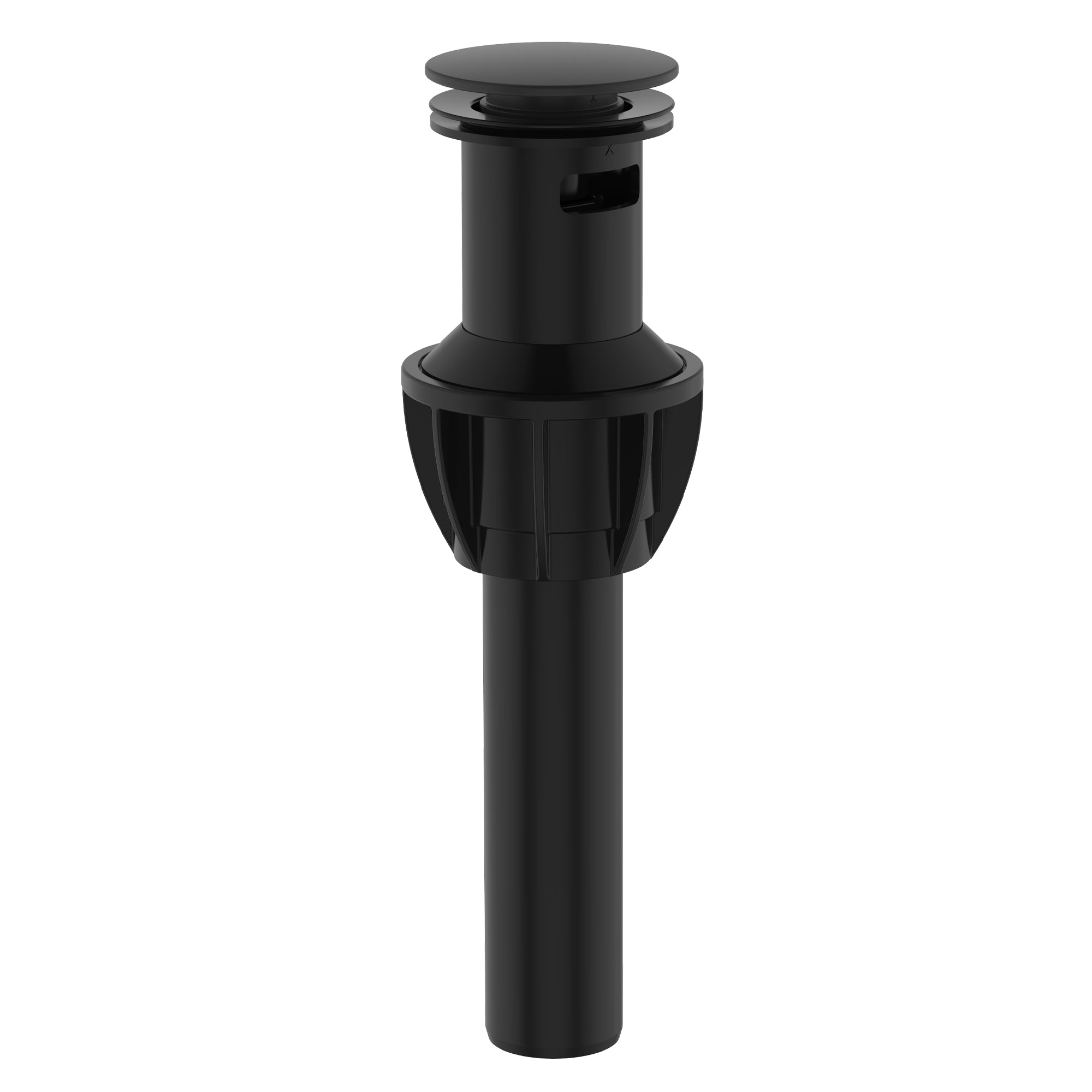 Ruvati Push Pop-Up Bathroom Sink Drain Stopper with Overflow Matte Black, Plastic, RVA5105MB Product Image