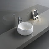 Alternative View of Ruvati Vista 12" Round Vessel Porcelain Above Counter Bathroom Sink, White, RVB0312