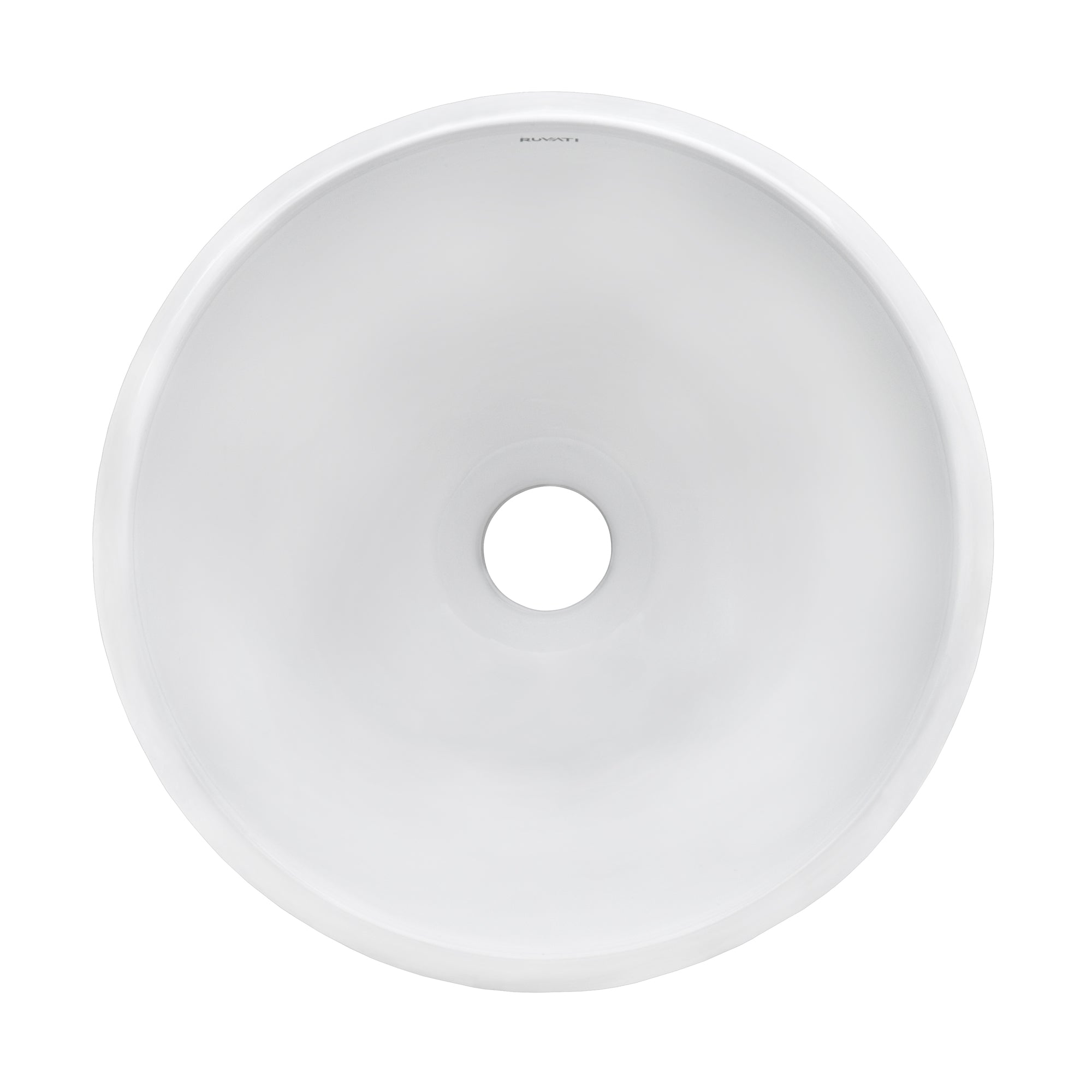 Alternative View of Ruvati Vista 12" Round Vessel Porcelain Above Counter Bathroom Sink, White, RVB0312
