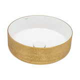 Alternative View of Ruvati Pietra 14" Decorative Rectangle Vessel Porcelain Above Vanity Counter Bathroom Sink, Gold / White, RVB0314WG