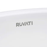 Alternative View of Ruvati Pietra 14" Decorative Rectangle Vessel Porcelain Above Vanity Counter Bathroom Sink, Gold / White, RVB0314WG