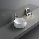Alternative View of Ruvati Vista 16" Round Vessel Porcelain Above Counter Bathroom Sink, White, RVB0316