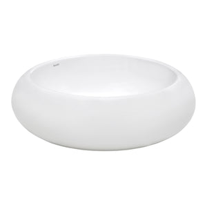 Alternate Image for Ruvati Vista 18" Round Vessel Porcelain Above Vanity Counter Bathroom Sink, White, RVB0318