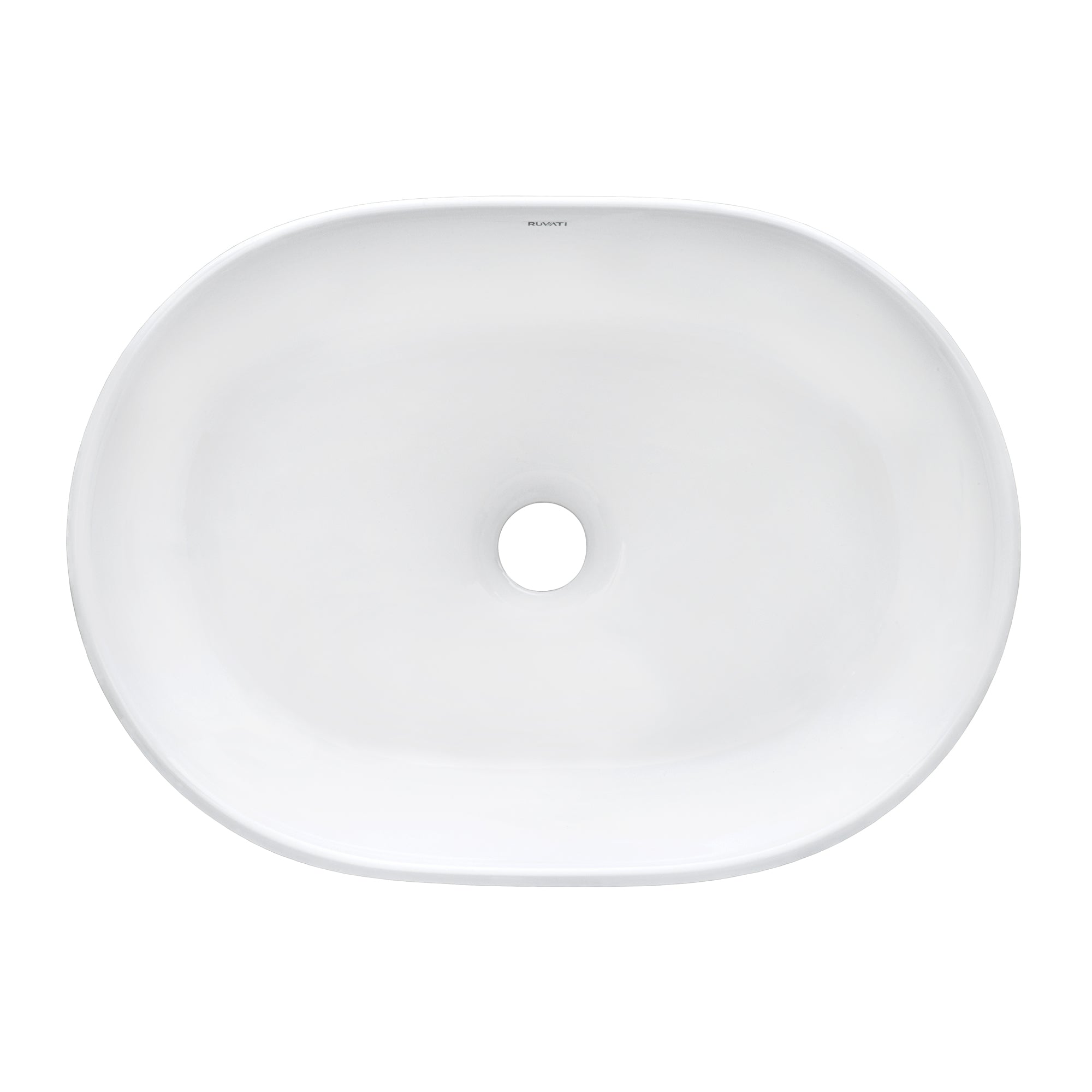 Alternative View of Ruvati Vista 19" Oval Vessel Porcelain Above Counter Bathroom Sink, White, RVB0419