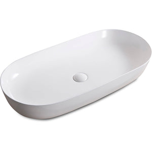 Alternate Image for Ruvati Vista 32" Oval Vessel Porcelain Above Counter Bathroom Sink, White, RVB0432