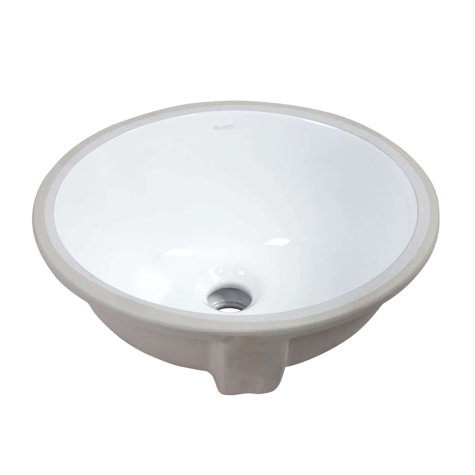 Ruvati Krona 15" Oval Undermount Porcelain Bathroom Sink, White, RVB0613 Product Image