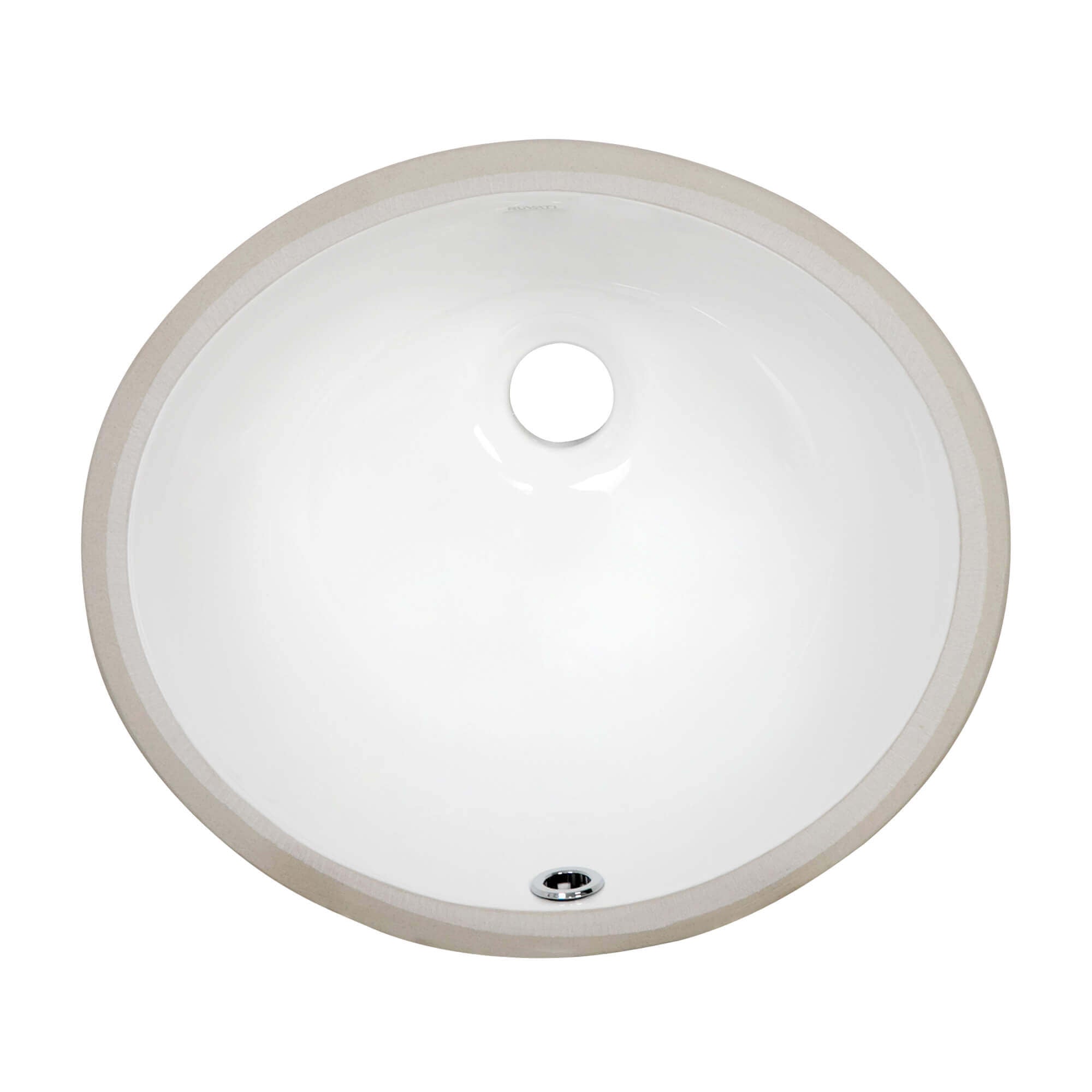 Ruvati Krona 15" Oval Undermount Porcelain Bathroom Sink, White, RVB0613 Product Image