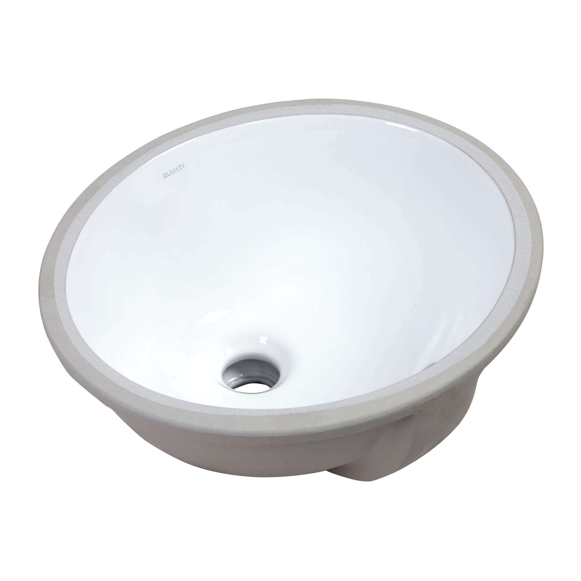 Ruvati Krona 15" Oval Undermount Porcelain Bathroom Sink, White, RVB0613 Product Image
