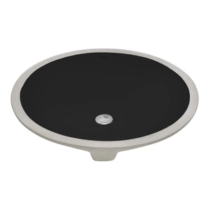 Alternate Image for Ruvati Krona 16 x 13 inch Undermount Bathroom Sink Black Oval Porcelain Ceramic with Overflow, RVB0618BK