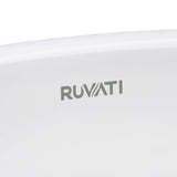 Alternative View of Ruvati Krona 20" Oval Undermount Porcelain Bathroom Vanity Sink with Overflow, White, RVB0619