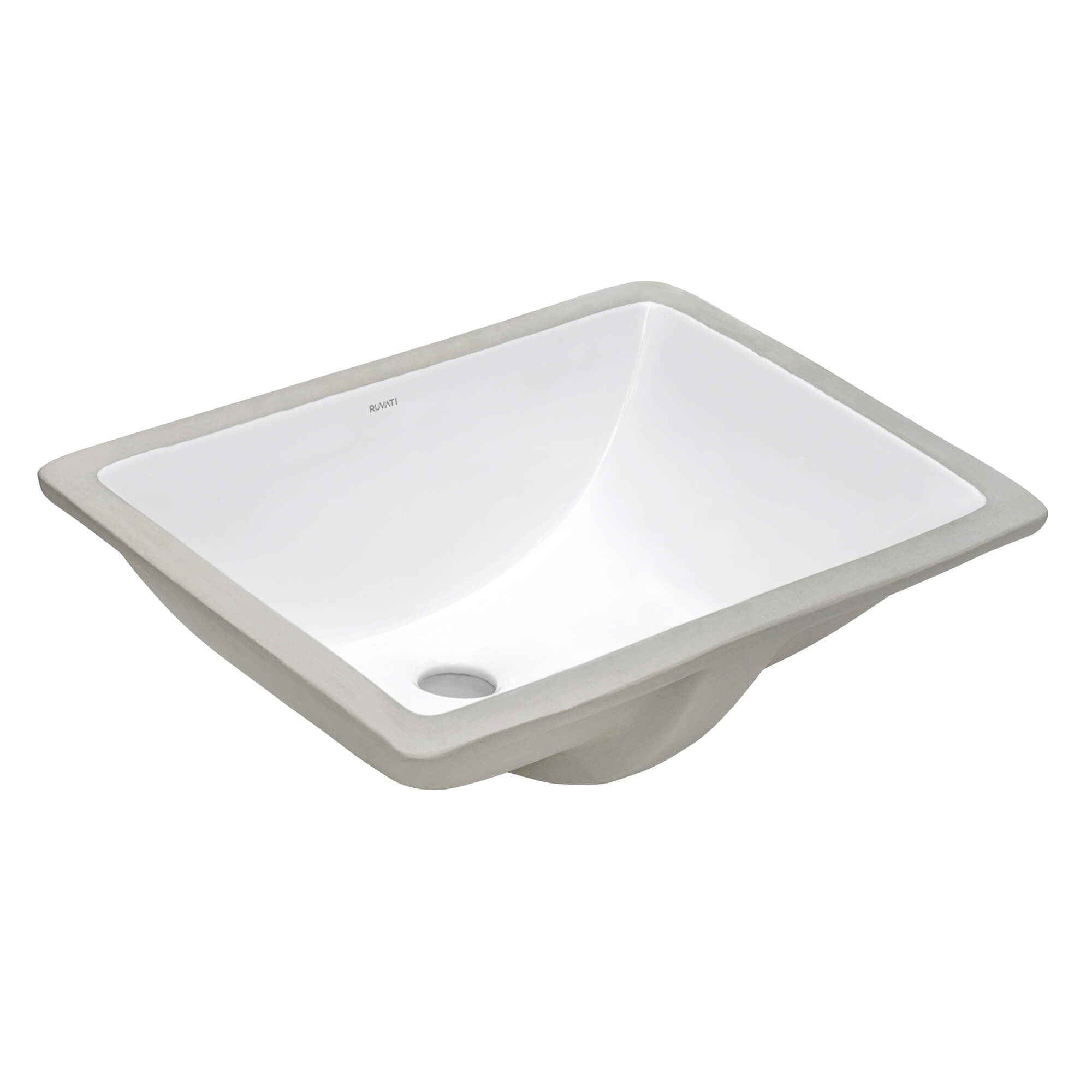 Alternative View of Ruvati Krona 19" Rectangle Undermount Porcelain Bathroom Vanity Sink with Overflow, White, RVB0718