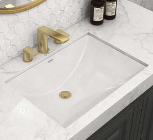 Alternate Image for Ruvati Krona 19" Rectangle Undermount Porcelain Bathroom Vanity Sink with Overflow, White, RVB0718