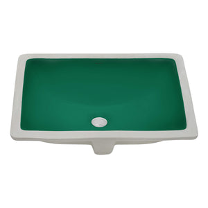 Alternate Image for Ruvati Krona 17 x 12 inch Undermount Bathroom Vanity Sink Emerald Green Rectangular Porcelain Ceramic with Overflow, RVB0718EG
