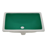 Main Image of Ruvati Krona 17 x 12 inch Undermount Bathroom Vanity Sink Emerald Green Rectangular Porcelain Ceramic with Overflow, RVB0718EG