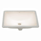 Main Image of Ruvati Krona 18 x 13 inch Undermount Bathroom Sink Biscuit Rectangular Porcelain Ceramic with Overflow, RVB0720BC