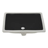 Ruvati Krona 18 x 13 inch Undermount Bathroom Sink Black Rectangular Porcelain Ceramic with Overflow, RVB0720BK