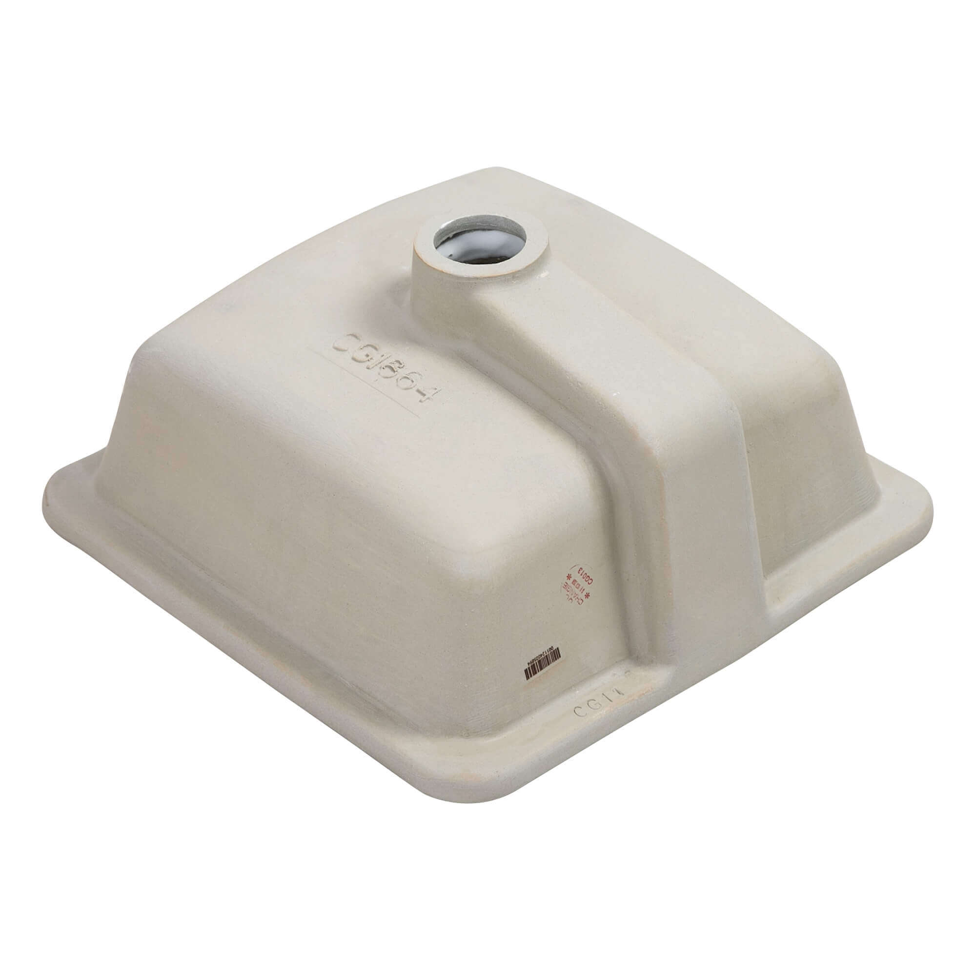 Ruvati Krona 14" Square Undermount Porcelain Bathroom Sink, White, RVB0742 Product Image
