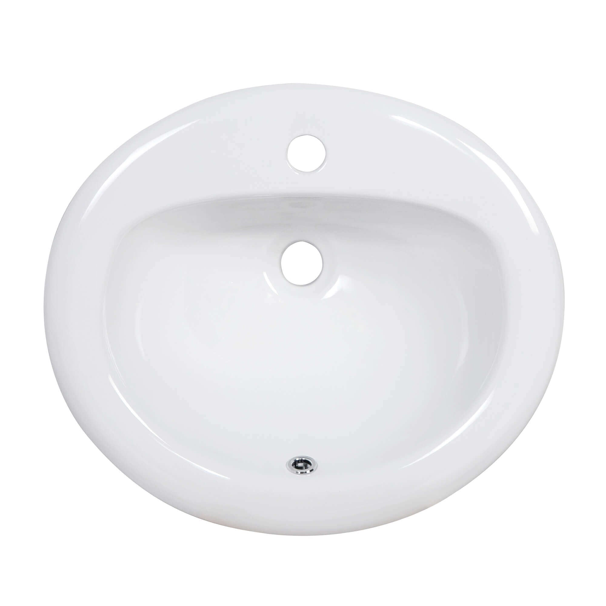 Ruvati Kyros 21" Oval Drop In Porcelain Bathroom Sink, White, RVB0861 Product Image