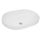 Main Image of Ruvati Volara 24 x 16 inch Semi-Recessed Drop-in Topmount Bathroom Sink Rectangular Ceramic with Overflow White, Porcelain, RVB0923WH