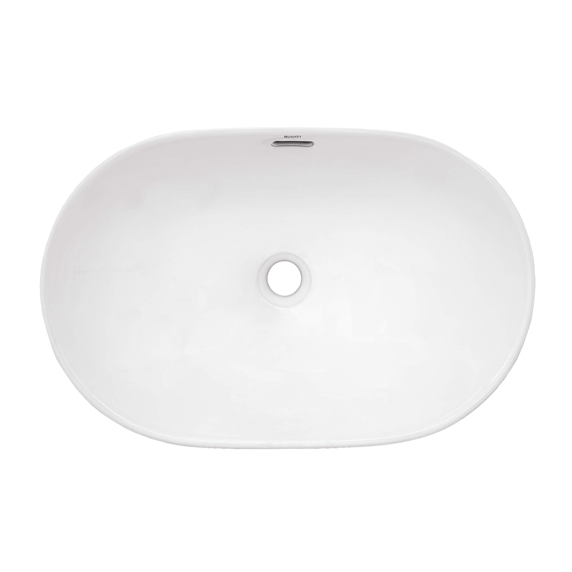 Alternative View of Ruvati Volara 24 x 16 inch Semi-Recessed Drop-in Topmount Bathroom Sink Rectangular Ceramic with Overflow White, Porcelain, RVB0923WH