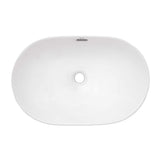 Ruvati Volara 24 x 16 inch Semi-Recessed Drop-in Topmount Bathroom Sink Rectangular Ceramic with Overflow White, Porcelain, RVB0923WH