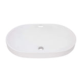 Ruvati Volara 24 x 16 inch Semi-Recessed Drop-in Topmount Bathroom Sink Rectangular Ceramic with Overflow White, Porcelain, RVB0923WH