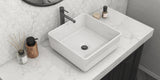 Alternative View of Ruvati Vista 16" Square Vessel Porcelain Above Counter Bathroom Sink, White, RVB1616
